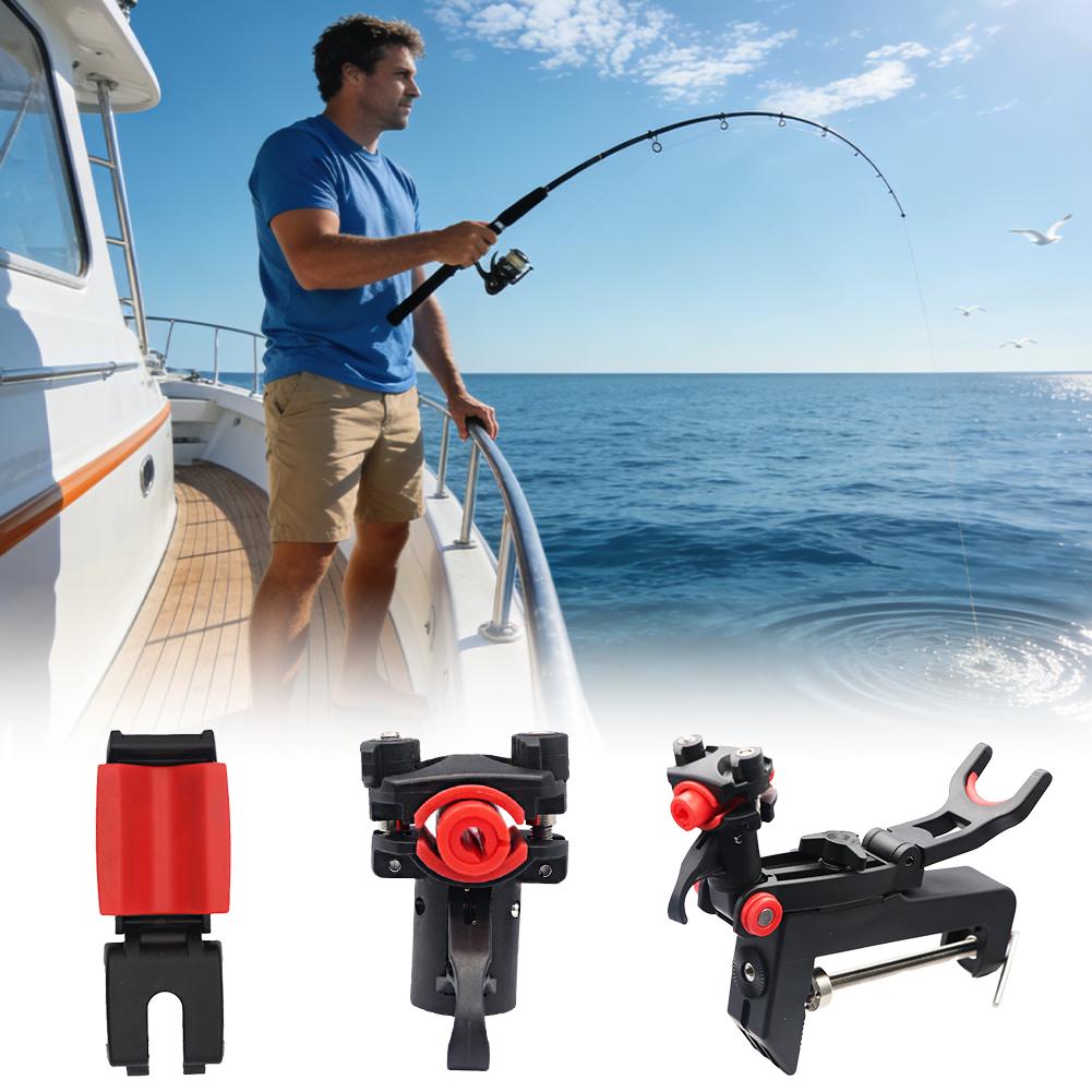 360° Adjustable Clamp On Fishing Rod Holder Quick Release Boat Fishing Pole Bracket Outdoor Fishing Gear Accessories