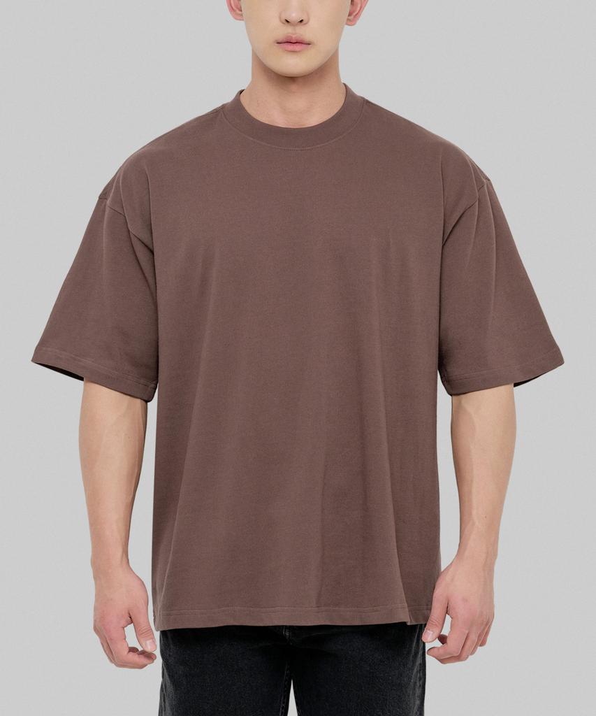 SHAKA WEAR 9.0Oz Garment-Dye Designer Oversized T-Shirt_Mocha Brown