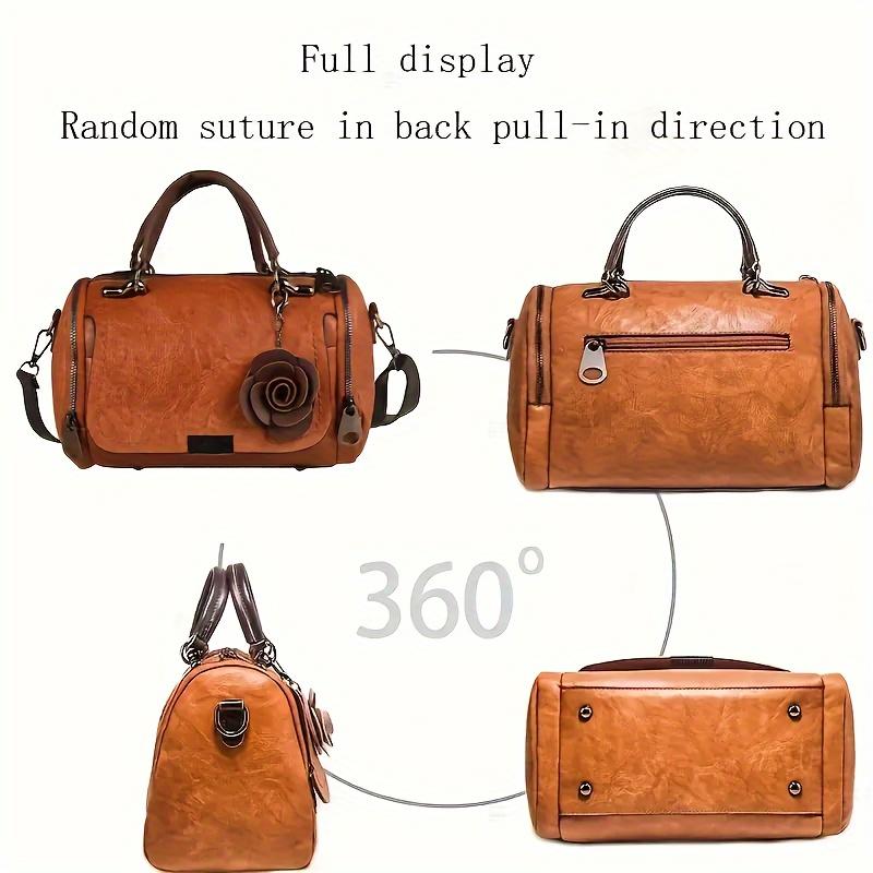 Genuine Leather Handbag for Women Trendy Crossbody Shoulder Bag Soft PU Tote Purse Elegant Ladies Bags from Europe/US Style