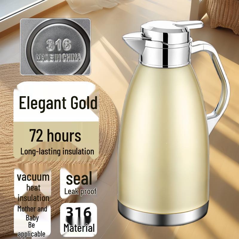 High-End Stainless Steel Insulated Kettle - Anti-Scald, Double-Layer Pot for Household & Commercial Use