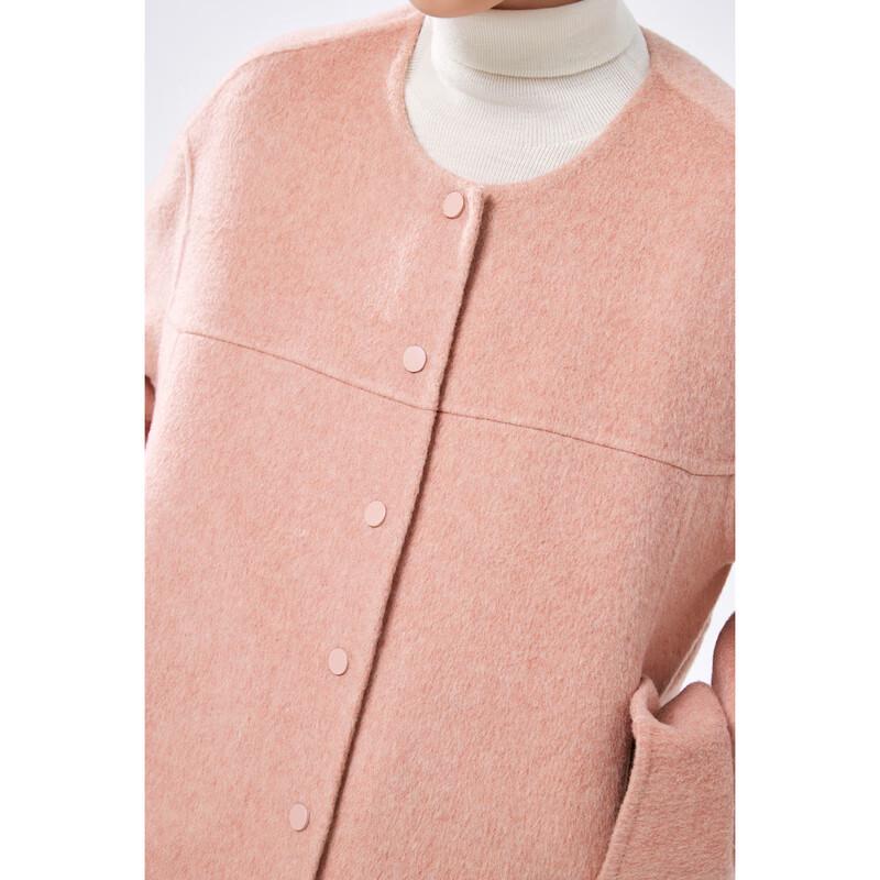 Qiushui Yiren Women's Simple Double-faced Lamb Wool Winter Coat