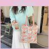 Trendy Floral Pattern Canvas Tote Bag With Open Top Ideal For Shopping And Daily Use