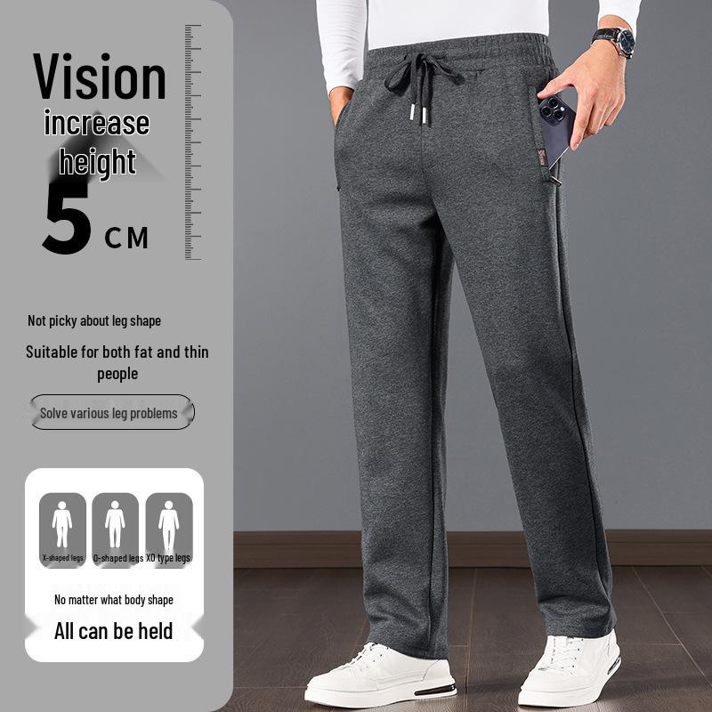 

Men s Plus Size Black Cotton Straight-Leg Sport Pants for Autumn/Winter - Casual Running Trousers for Middle-Aged & Elderly. XL