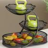 Hollow-Out Tiered Fruit Basket Metal Fruit Basket Snack Display Rack  Living Room Display