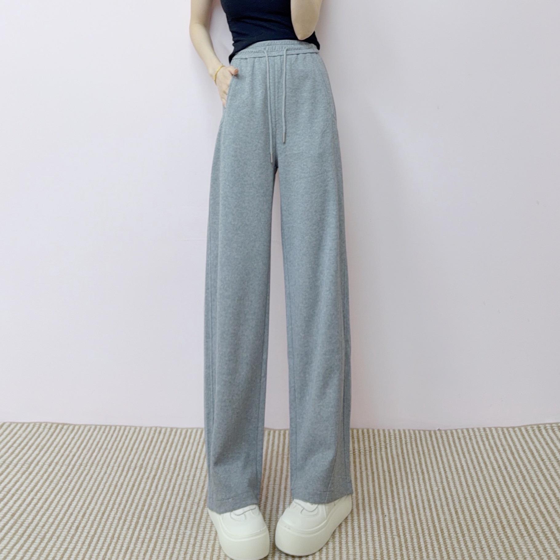 2026 Spring/Autumn Korean High-Waisted Slimming Solid Straight-Leg Pants 29 (118-128 lbs)