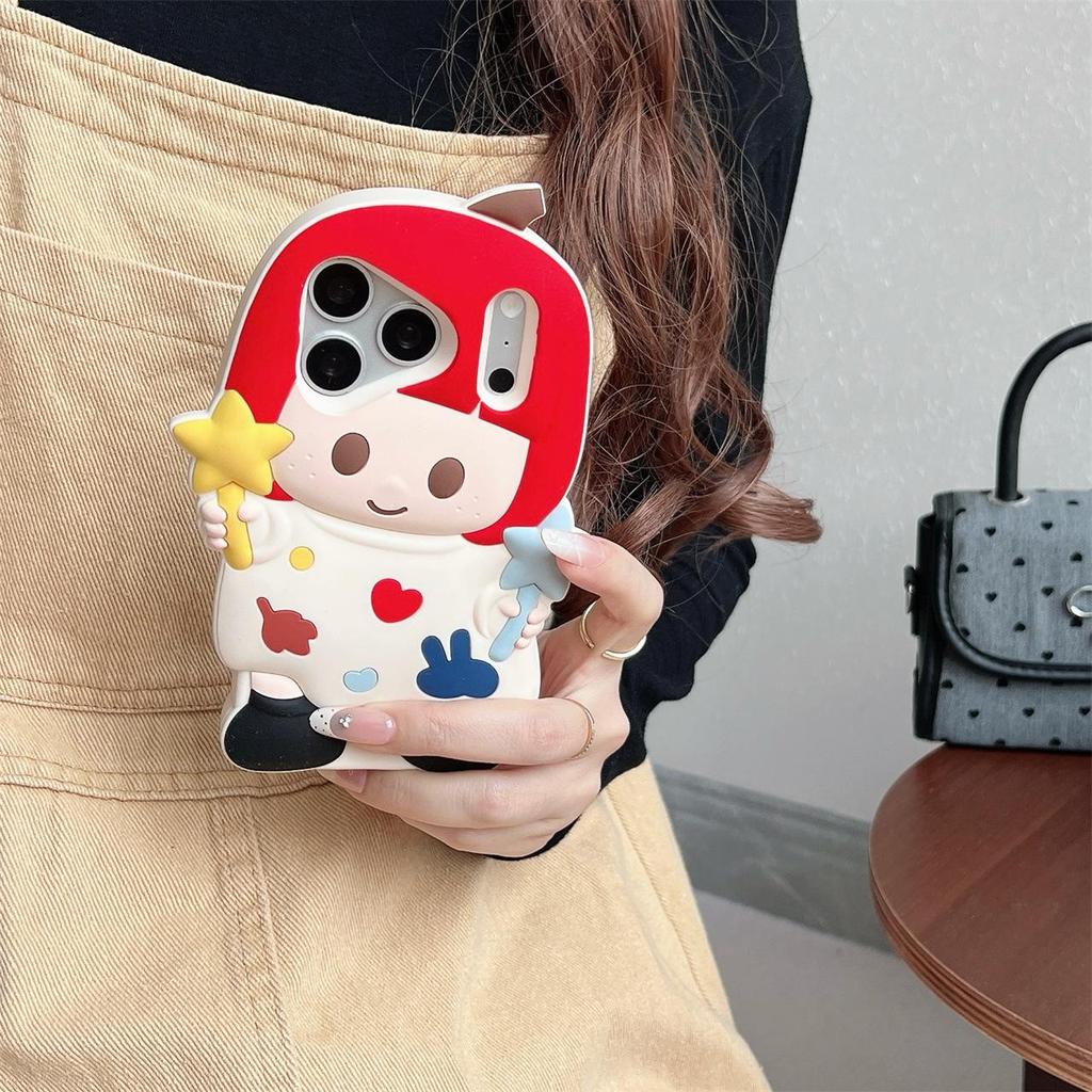 3D Star Girl Phone Case for iPhone 13/14/15 & 17 Pro Max