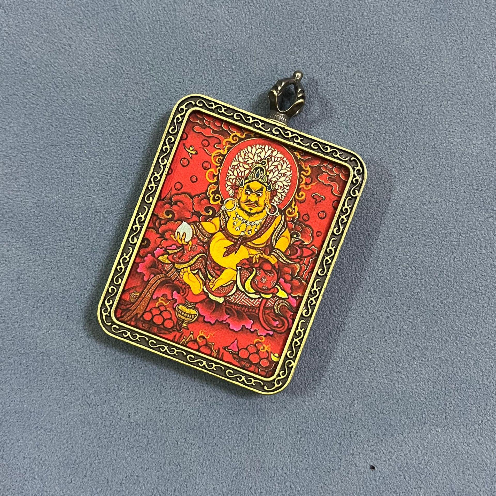 

Желтый Джамбала Расписанный Вручную Подвеска Тханка - Художественный Сувенир, Привлекающий Богатство