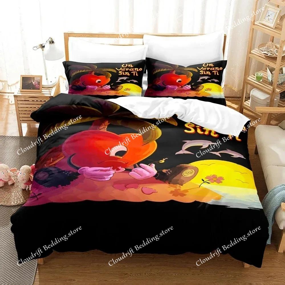 Bad Bunny Un Verano Sin Ti Duvet Cover Set Fashion Canvas Painting Bedding Set,Adults Teens Full Queen Size Comforter Cover Sets
