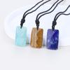 [KOAI] Lapis Lazuli Plate Adjustable Length Power Stone Necklace for Women and Men