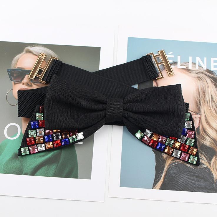 

Бант Женский Эластичный Пояс Пояс-Печать с Пуховиком Свитером Платьем Эластичный Декоративный Пояс