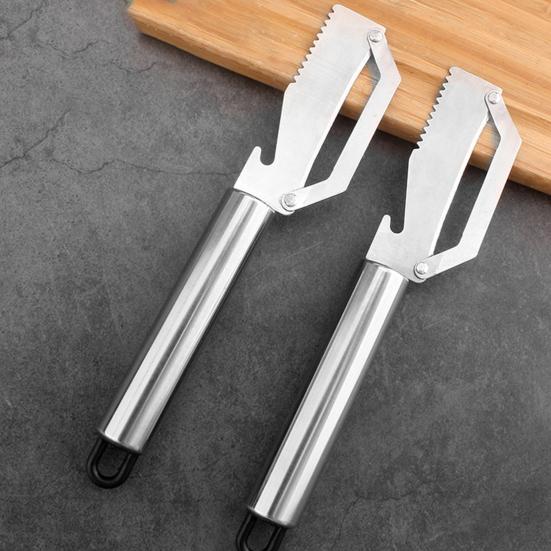 Stainless Steel Vegetable Peeler Multi-Function Fruit Potato Peeler for Pineapple Pumpkin Sugarcane Ergonomic Bottle Opener Rust-Proof Essential