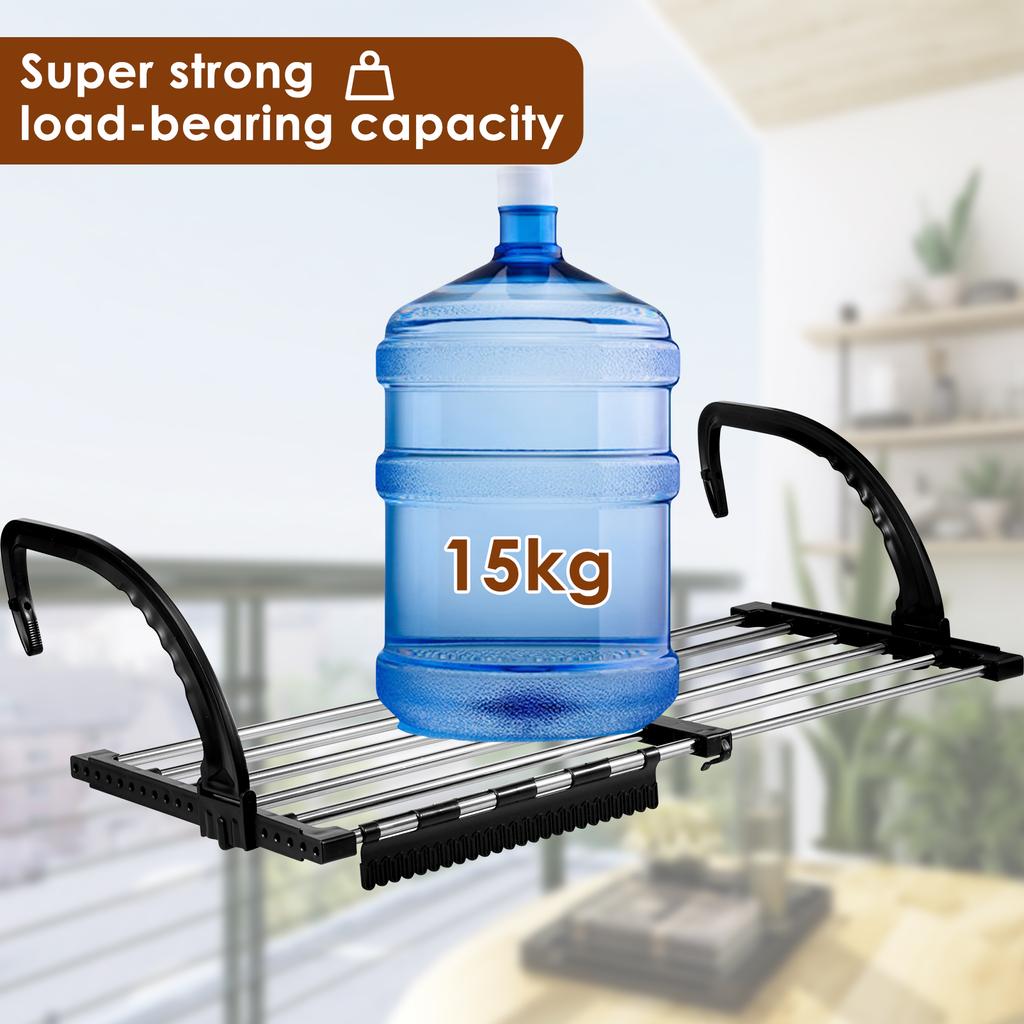 Foldable Balcony Radiator Drying Rack Extendable Stainless Steel Drying Clothes Airer Shoe Rack Window Towel Storage Portable