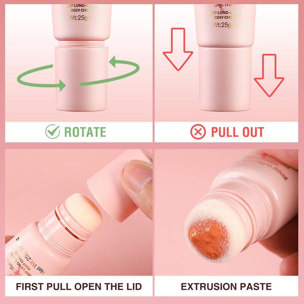 Stick Blush Liquido, Blush Liquido Leggero e Traspirante, Blush Beauty Wall, - Blush Crema Latte, Trucco Naturale 25ml