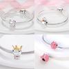 Original Copper Charm Pink Pig Mouse Cheese Fox Animal Charms Bead Fit Bracelet Diy Fine Gift Accessory Jewelry