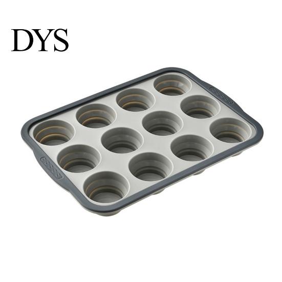 Muffins Baking Tray Silicone Muffin Pan for Baking, 6/12-Cavity Easy Release Cake Clean Mold, Food Grade Nonstick Cupcake Mold Kitchen Flexible Cups