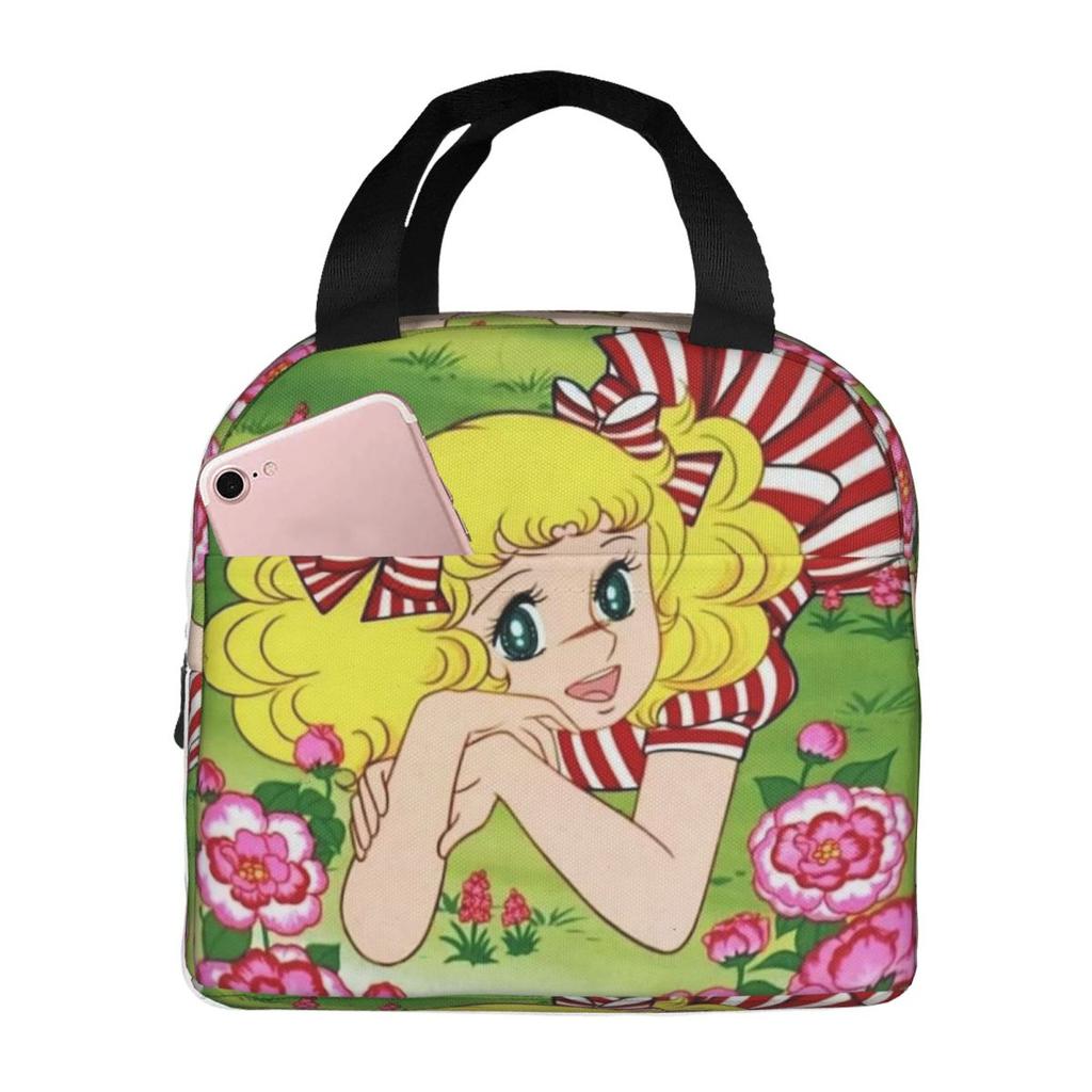 Candy Candy Anime Insulated Lunch Bag for Women Kids Portable Food Boxes Thermal Lunch Box Tote
