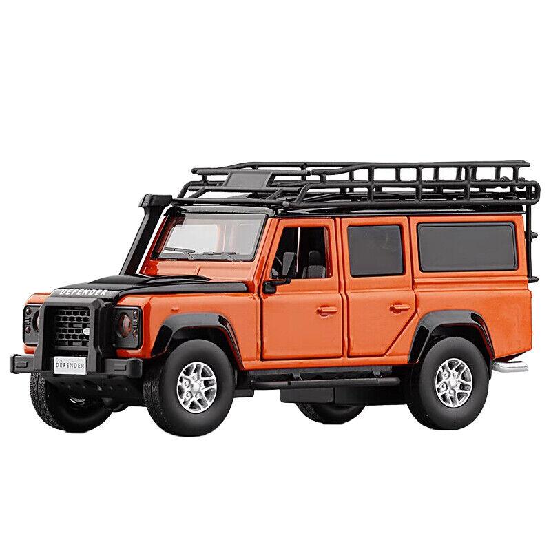 

Масштаб 1/32 Land Rover Defender, модель внедорожника, автомобиля со звуком и светом, литая под давлением игрушка из сплава, подарок для детей 1/32-Size:15*7*5.5cm оранжевый