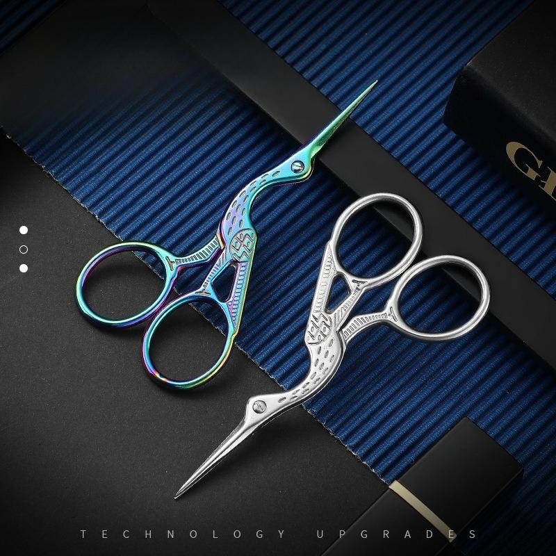 1 Stück Kreative Kran Retro Titan Schere Kreuzstich Blumengarn Kopfschere Haushalt Tee Kunst Tee Schönheitsschere