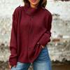 Autumn/Winter Women's High Collar Button-Embellished Knit Cardigan