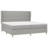 3128869 vidaXL Lit à sommier tapissier avec matelas Gris clair 200x200cm Tissu