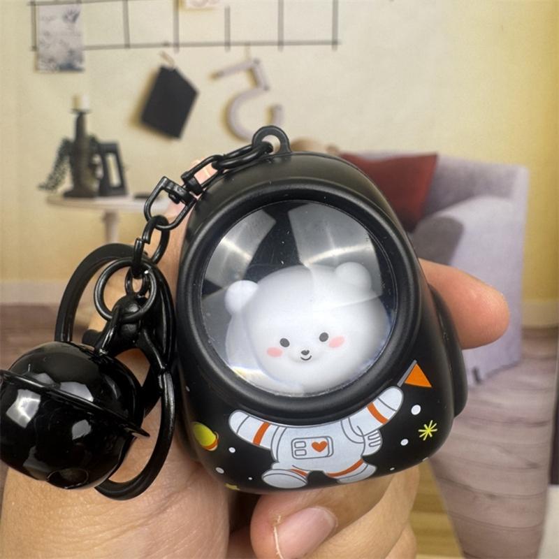 Bear Keychain Sturdy ABS Key Holder Lovely Designs LED Light Glowing for Women and Kids Backpack Purse Ornament