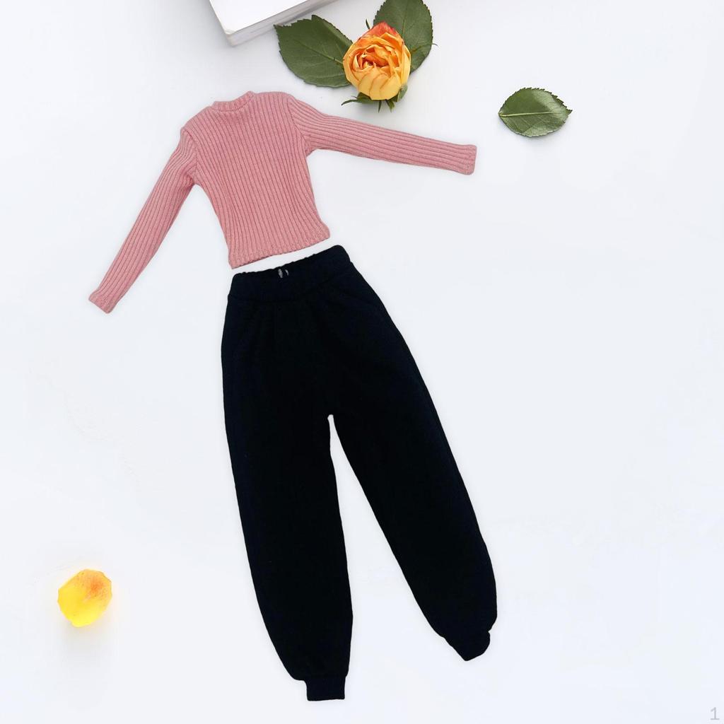 1/6 Female Action Figure Wardrobe, Long Sleeve Sweater and Pants Set for 12'' Dolls