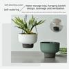 Self Watering Hanging Flower Pots Detachable Base White Green Grey Hanger Plant Basket Thickened Drainage Plant Flowerpot
