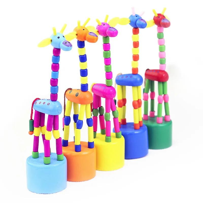 Kids Intelligence Toy Dancing Stand Colorful Rocking Giraffe Wooden Toy Kid Children Child Creativity  Imagination Education