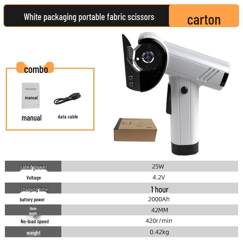 

Rechargeable Portable Electric Fabric Cutter with Round Blade