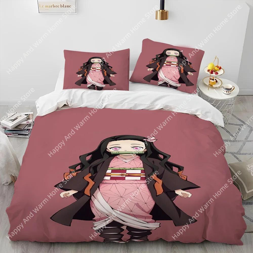 Comforter Demon Slayer Bedding Set Kamado Nezuko King Queen Full Single Size Boys Teen Gift