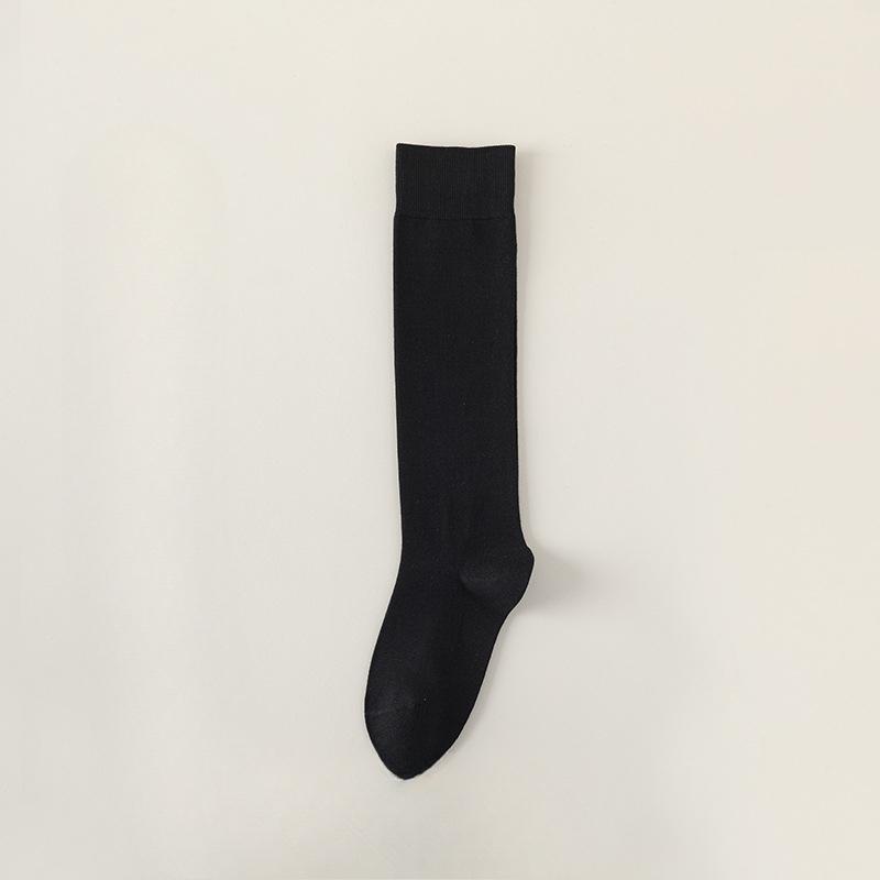 Female Spring and Autumn Pure Cotton Thin Pressure Long Leg Socks