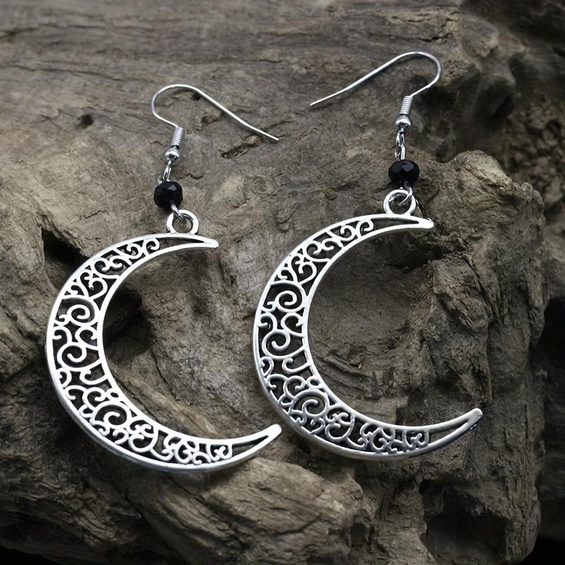 

Резные серьги в форме полумесяца Луны, элегантные серьги в стиле ретро, ​​ювелирные изделия из сплава, нежный подарок для женщин и девочек