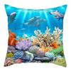 Dolphins In Ocean Underwater  Surfing Scenes Pattern Cushion Cover Suitable for Sofa Bedroom Car Pillow Cover