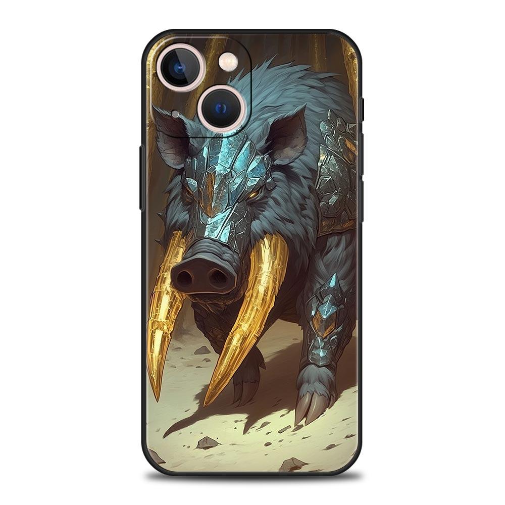 Etui na telefon z dzikiem dla iPhone 17 16 15 14 13 12 Pro Max 11 Pro Max 17 AIR Plus Odporne na wstrząsy Miękkie etui TPU Fundas Capa Torba