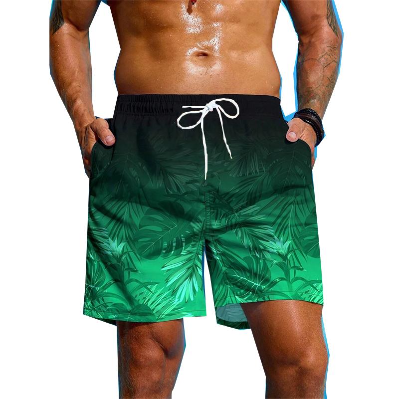 3D Print Palm Leaf Sport Moisture-Wicking Men Kid Outdoor Street Casual Beach Vacation Hawaiian Surfing Child Short Pants Summer