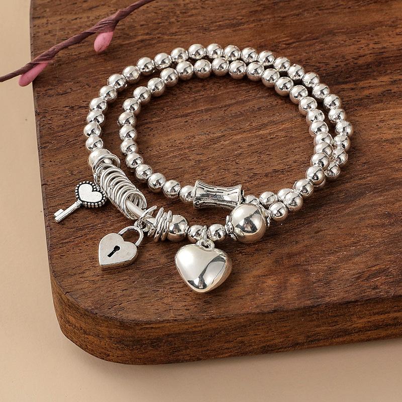 New Silver-Plated Bracelet For Women, Circle Twice And Immediately Have Money Bracelets, Lucky Cat Elephant Pendant Kuaishou Supply