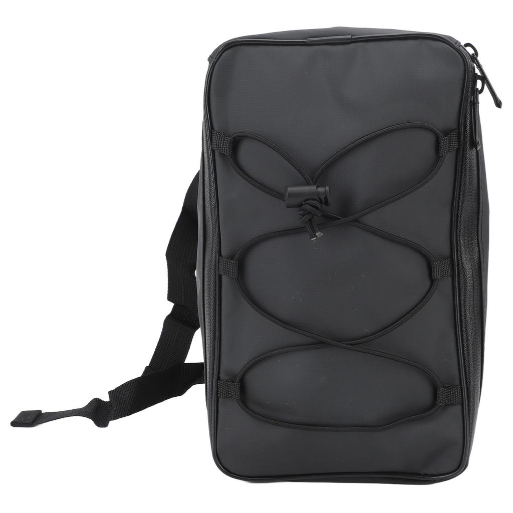 8L Black Bike Seat Bag Waterproof Multifunctional Electric Bicycle Seat Bag Large Capacity PU Leather Bike Backseat Bag