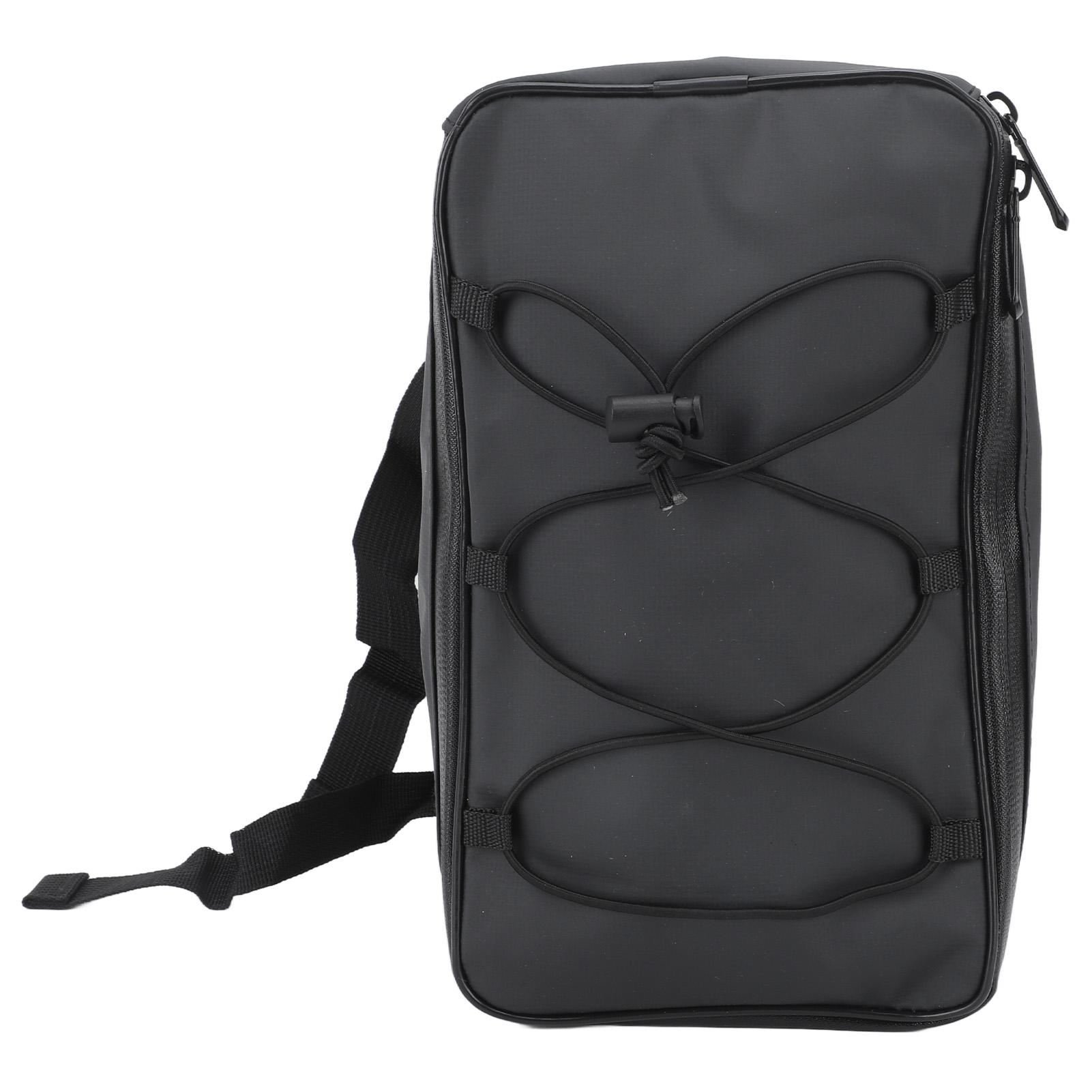 8L Black Bike Seat Bag Waterproof Multifunctional Electric Bicycle Seat Bag Large Capacity PU Leather Bike Backseat Bag