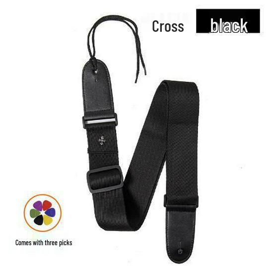 Retro Embroidered Ethnic Guitar Strap - Thickened Polyester for Wooden & Electric Guitars