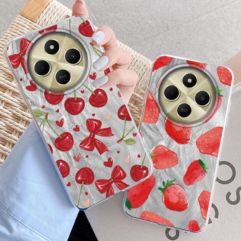Summer Red Cherry Strawberry Girls Women Case For Xiaomi Poco X3pro X5 M6 X6 X3 NFC M5s M6 X7 Pro C75 C61 Bumper Fundas Cover