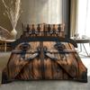 Digital Printed Duvet Cover Set Featuring a Design Theme Pattern of Ancient Wooden Doors 100% Polyester Brushed Soft Comfortable