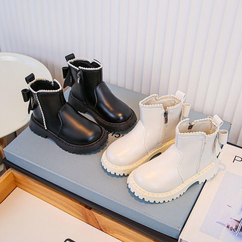 Girls' Fashionable Princess Boots for Autumn and Winter Children's Casual Leather Shoes