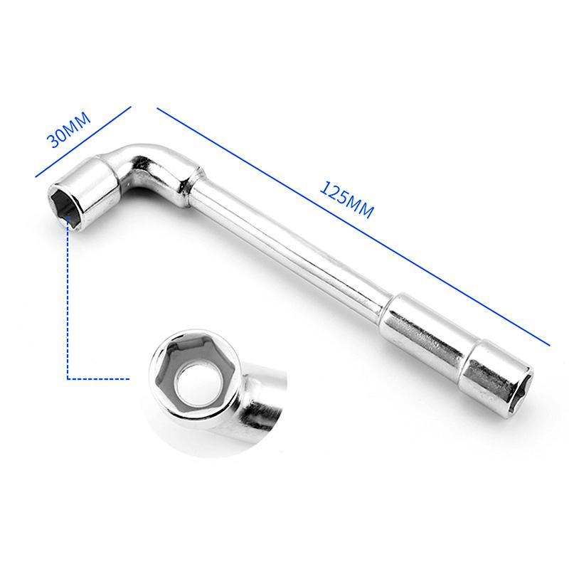 1Pc L Type Mini Wrench Pipe Perforation Elbow Universal Double Head Hex Socket Metric Wrench Kit 6 Point 6-15MM