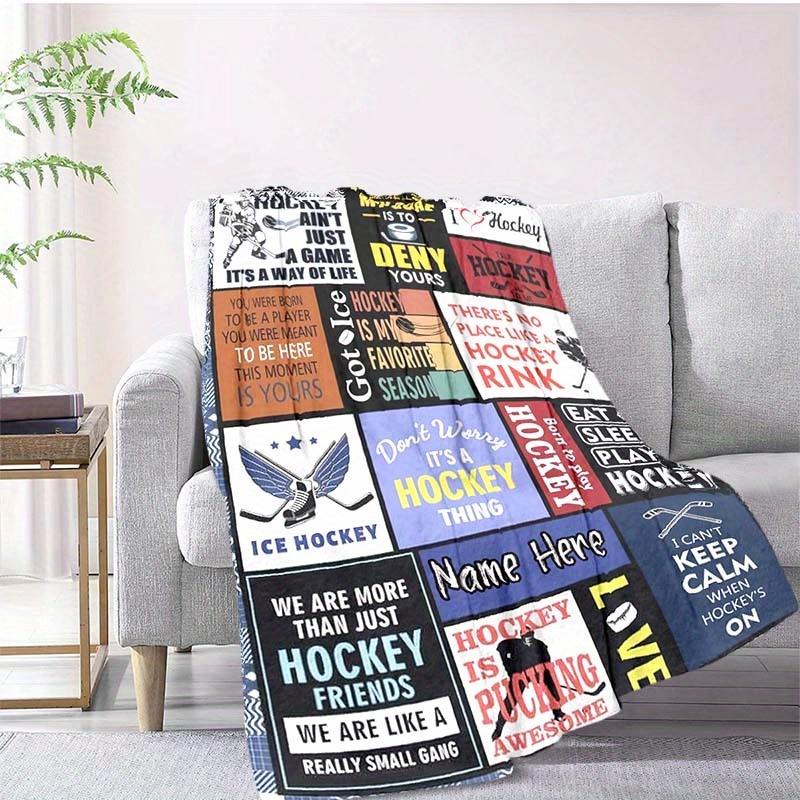 Play Hockey Customize Your Name Blanket Warm Comfortable And Soft Blankets Are Suitable For Home Lunch Break Blanket Office Sofa Sofa Gift To