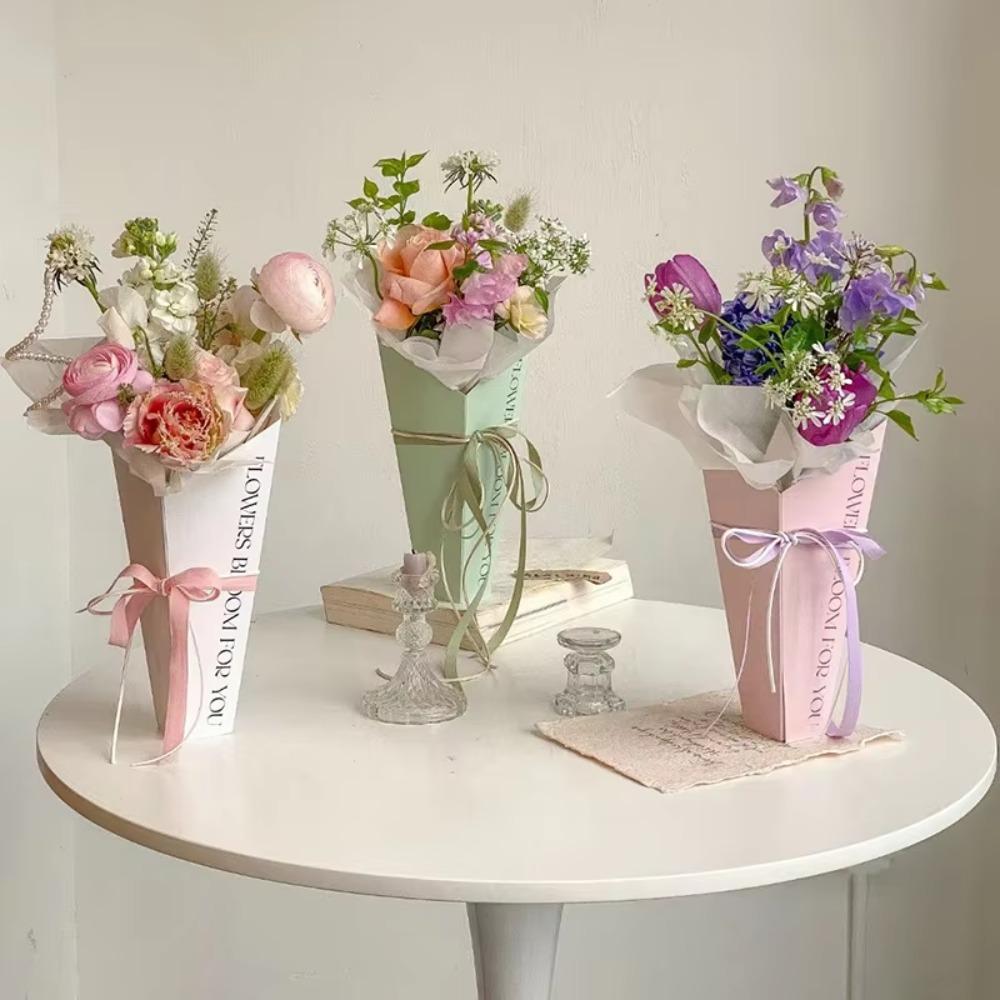 5pc DIY Flower Bundle Box Simple Bouquet Box Creative Flower Arrangement Box Party Supplies