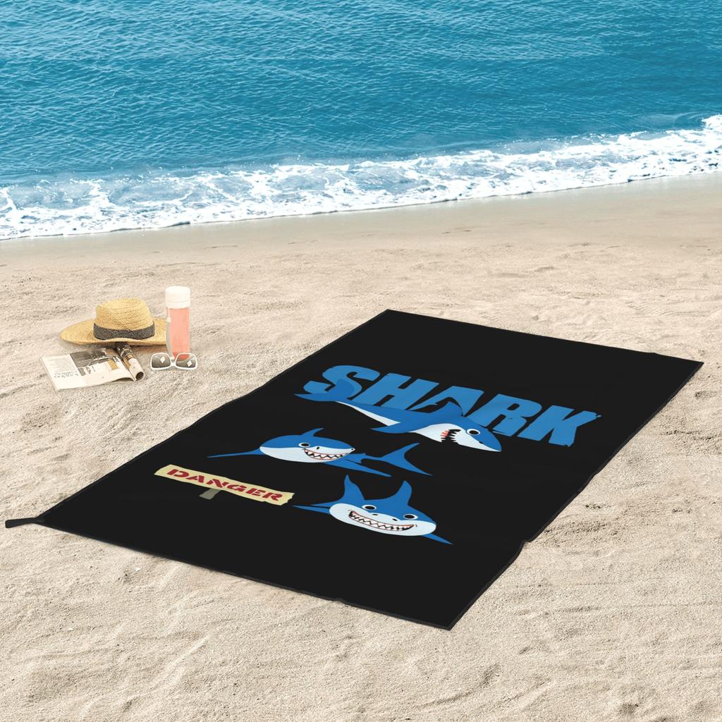Funny Shark Danger - Crazy Sark Lady Beach Towel Soft Microfiber Quick Dry Absorbent Quick Towels For Swimming