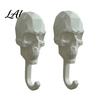Sturdy Wall Organizer 2Pcs 3D Printed Skull Hook Gothic Dark Mounted Hanger Geometric Personalized Pendant Towel Key Hat Storage Hook for