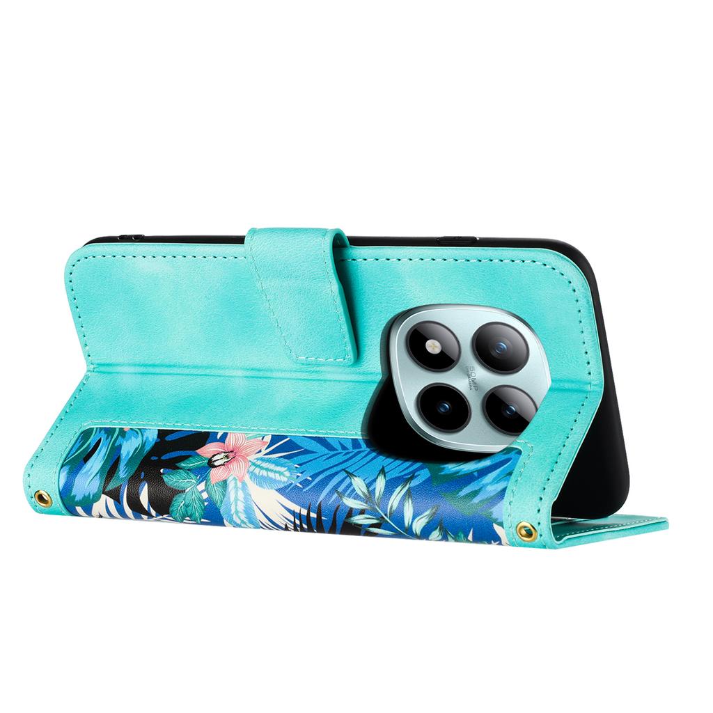 For Xiaomi Redmi Note 15 Pro 5G (Global) Case PU Leather Floral Phone Cover with Card Slots