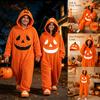 Damen Flannel Pyjama Overall mit Halloween-Print für gemütliches Entspannen