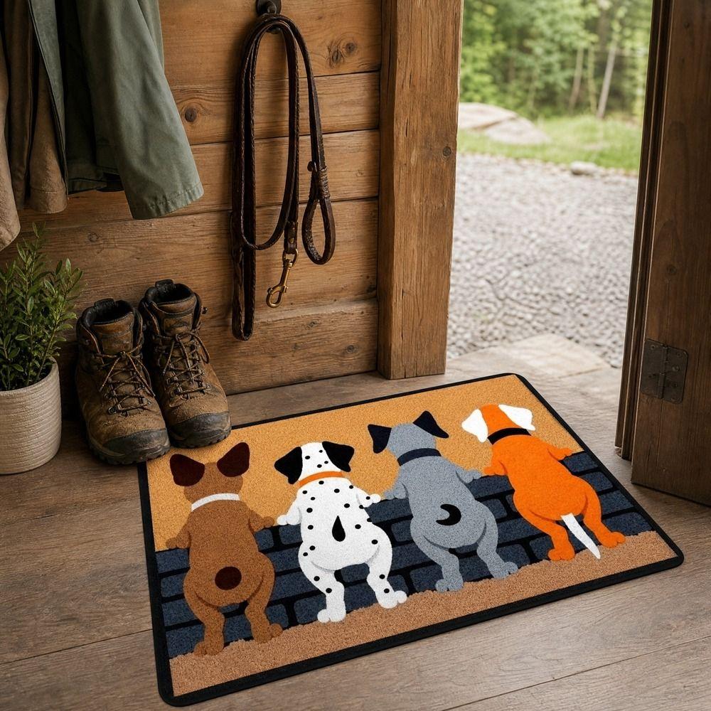Wear-resistant Door Mats Cartoon Dog Pattern Home Decoration Mat Welcome Carpet Living Room